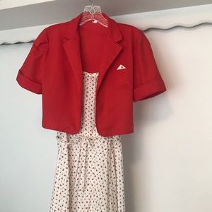 Vintage spaghettini strap dress with cropped jacket